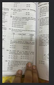 The van der Walls constants for three gases R, S and \mathrm{T}... | Filo