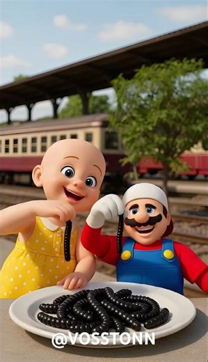 Gabby Gabby and Mario eating jelly worms 🐛 🪱😂