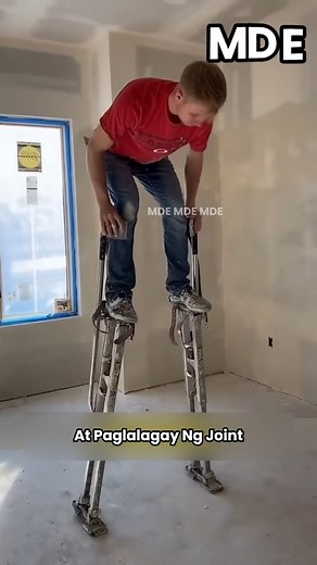 1.4M views · 6.3K reactions | Drywall Stilts #Wow #Amazing #construction #drywall #stilts #Philippines | Marivic Del Rosario Encarnacion | Facebook