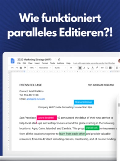 Wie funktioniert paralleles editieren in einem Dokument mit mehreren Nutzern ?! #informatik #google #code #lernen