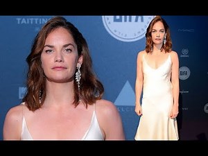 Ruth Wilson bares all in daringly low cut satin slip dress