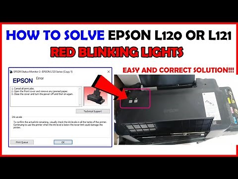 how to solve Epson L120/L121 red blinking lights error