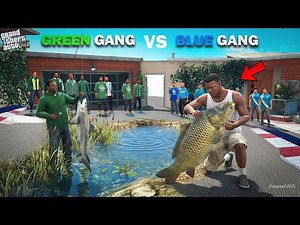 Franklin Blue Gang Vs Shinchan Green Gang Fishing Challenge In GTA 5!
