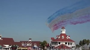 21K views · 636 reactions | WATCH: RAF Red Arrows aerobatic team flyover The Queen Mary and Shoreline Village today to get ready for the Pacific Airshow | Long Beach Local News | Facebook