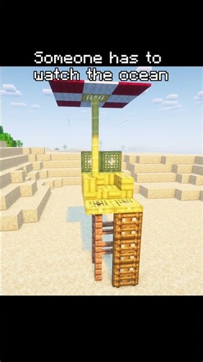 Build a Lifeguard Tower for Your Minecraft Beach