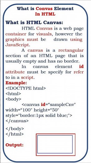 what is canvas element in HTML #html #html5 #htmlcss #htmlcode #htmltutorial #htmlcss2021 #elements