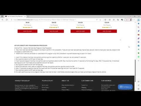 2013 Chrysler 200 with Programming Instructions Key Fob Keyless Entry Remote for