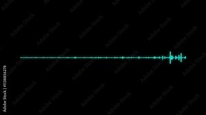 Cyan color audio waveform spectrum animation, 4k Audio equalizer on black background. white audio frequency sound wave on black background, White and black audio visualization effect. Abstract wave