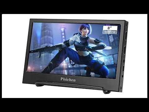 Pisichen 8 Inch Portable Monitor HD 1600X768 Mini Gaming Display, HDMI/USB/DC/Audio Input, 5ms