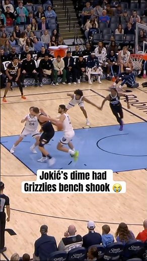 Grizzlies bench couldn’t believe Jokić’s pass 🤣