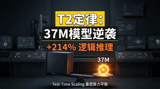 37M小模型逻辑推理反超24倍巨量架构：T2定律揭秘测试时缩放如何重塑算力平衡