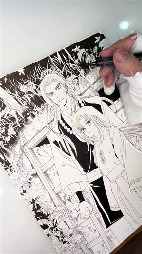 髪ベタ塗りには、くれ竹万年毛筆が塗りやすいです。