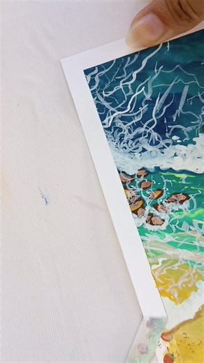 Beach Painting with Gouache - Tranquil Art Process