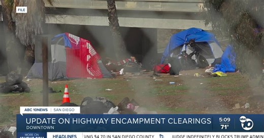 San Diego provides update on homeless encampment clearing effort along Downtown highways