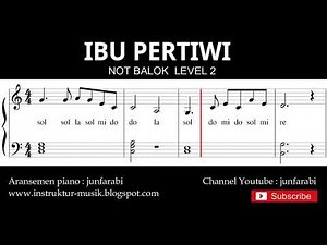 not ibu pertiwi - notasi balok level 2 - lagu wajib - do re mi / sol mi sa si