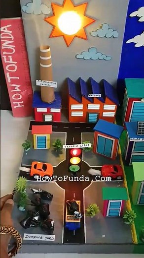 Sustainability Smart City Working Model(From Polluted City) for science exhibition - howtofunda