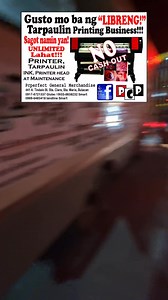 Gusto niyo ba ng LIBRENG Tarpaulin Printing Business? Sagot namin 'yan! Ang PC Perfect ay nagpapahiram ng tarpaulin printer machine sa mga tarpaulin printing shops at advertising shops na walang pangpuhunan o ayaw bumili ng sariling makina. Ang tarpaulin printing business na ito ay aming ino-offer nang LIBRE. Sagot namin ang tarpaulin printing machine, inks, machine parts, tarpaulin rolls, at maintenance. Pagdating po sa kita, kung magkano lang po ang na-print ay yun lang ang paghahatian natin. 