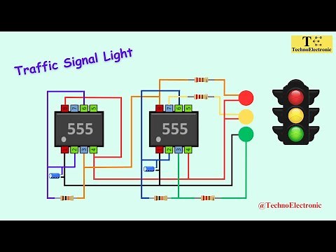 Traffic Light Circuit Using 555 Timer IC