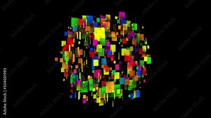 4K intro abstract social media background 60 fps video footage. isolated loop seamless logo reveal background. bright colorful motion design