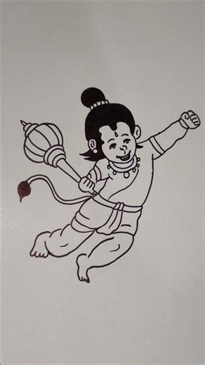 Bajrangbali easy and quick drawing #bajrangbali #hanuman #bhakti #drawing #shorts