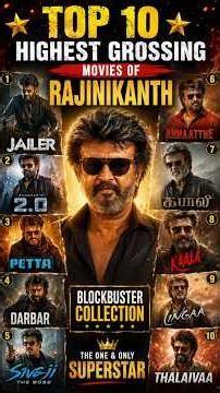 Top 10 Highest Grossing Movies of Rajinikanth | Box Office King 👑 #rajinikanth #boxofficecollection