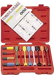Genius Tools 12 Piece 1/2" Dr. Metric & SAE Car Wheel Torque Socket Set TO-412MS