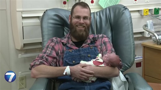 Brandon Creekbaum, who was born nearly four months premature at Miami Valley Hospital 35 years ago, has returned to the same neonatal intensive care unit (NICU) as a father: bit.ly/4aF7y5Y | WHIO