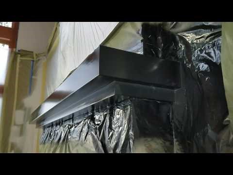 Professionally Sprayed Benjamin Moore Advance Paint on a Mantle.