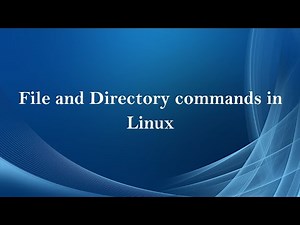 File and Directory commands in Linux ( Tamil )