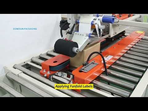 Carton Box Taping And Labeling Machine | For Fanfold Labels