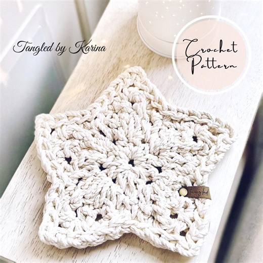 Farmhouse Star Trivet Crochet Pattern – Rustic Coaster (PDF Download) - Etsy