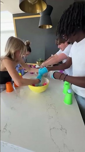 CUPPED HANDS PING PONG CHALLENGE!! It’s amazing how many family games you can create with solo cups