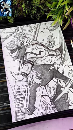Gojo Vs Sukuna Fight 🔥 Drawing ✍️ Jujutsu Kaisen Anime Drawing #shorts #gojovssukuna #anime #drawing