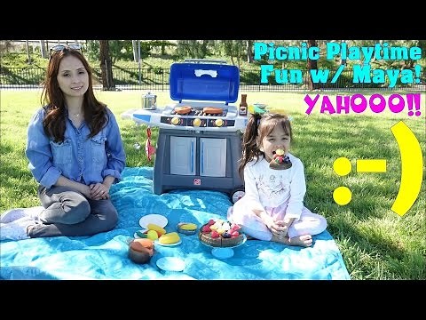 Kitchen Playset, Cooking Food Pretend Play. Barbecue Grill Set Assembling & Playtime. Picnic Day!