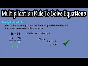 Multiplication Rule To Solve For Equations