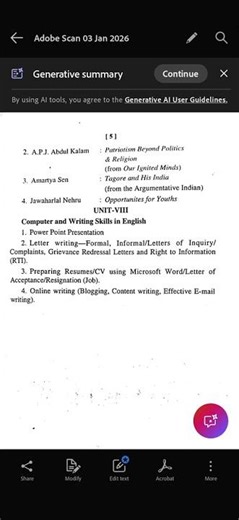 B.A. first sem. English Syllabus