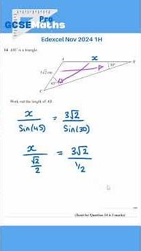 Edexcel November 2024 Non Calc 1H #gcsemaths #maths #gcse #edexcel #trigonometry #noncalc #paper1