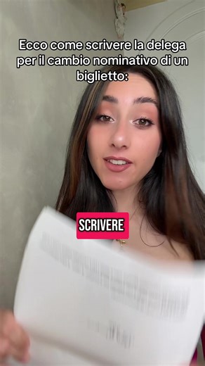 Scrivere la Delega per Cambio Nominativo Biglietto