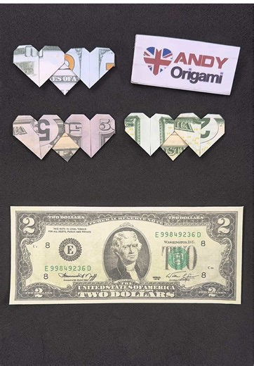 How to Create Dollar Bill Origami Triple Heart