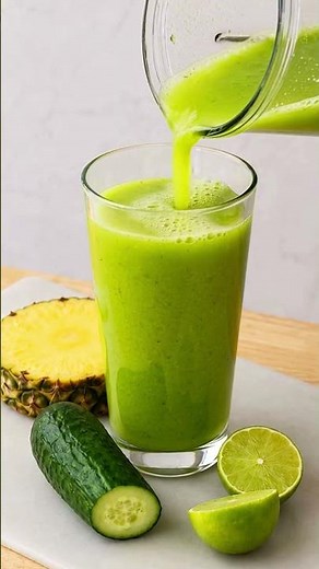 Jugo Verde de Piña y Pepino para Desinflamar el Vientre Rápido