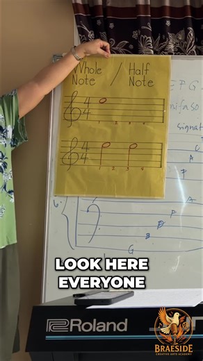 This is a whole note! It's shaped like a circle, but in music, we call it a whole note. #MusicTheory #WholeNote #MusicLesson #BraesideDove