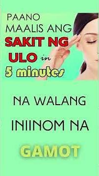 PAANO MAWALA ANG SAKIT NG ULO IN 5 MINUTES #shorts
