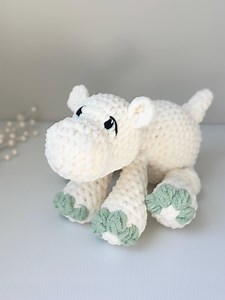 Handmade Crochet Hippo Plushie: Soft Polyester Stuffed Animal - Etsy