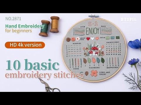 🧵Explanatory version!Hand Embroidery for Beginners ‖ 33 basic embroidery stitches by ETSPIL E2871