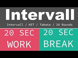 BEST SPORT INTERVAL TIMER - 20 sec Exercise / 20 sec Break / 20 Rounds / GYM TABATA HIT - TIMER