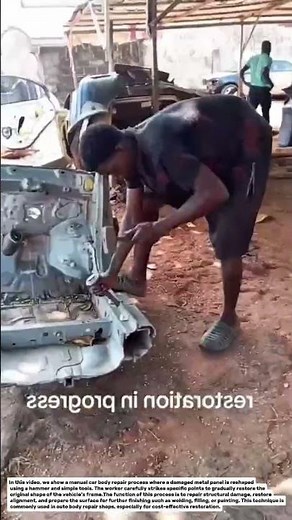 Manual Car Body Frame Repair Using Hammer | Automotive Panel Beating Technique.