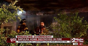 Possible lightning destroys home in Sapulpa