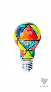 Hand Painted Stained Bulb Glass LED Bulb – Colorful Rustic Decorative Light – Unique Home & Cafe Lamp - Etsy UK