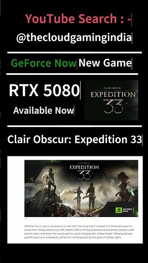 GeForce Now Clair Obscur: Expedition 33