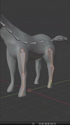 Few minutes Blender - Horse - MetaBall - How to basic Rig 3D horse model #blender #shorts